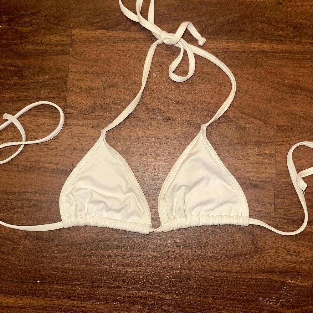 White Triangle Bikini Top